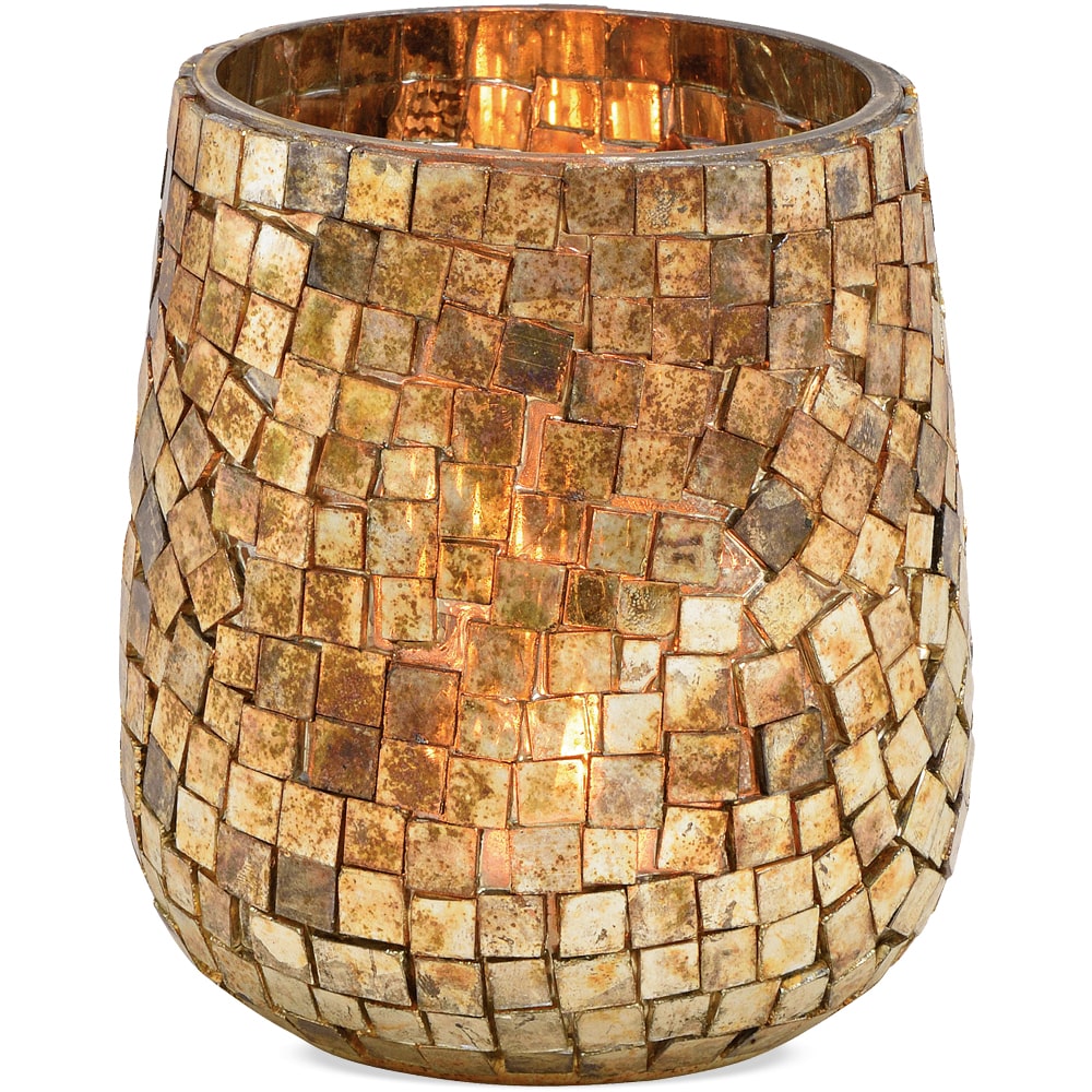 Stk Glas 10x11x10 Kerzenhalter Windlicht Champagner aus cm kaufen 1 Mosaik Dekoration