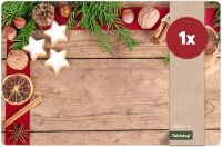 Tischset Platzset MOTIV abwaschbar Weihnachten Gewürze & Holzoptik 1 Stk