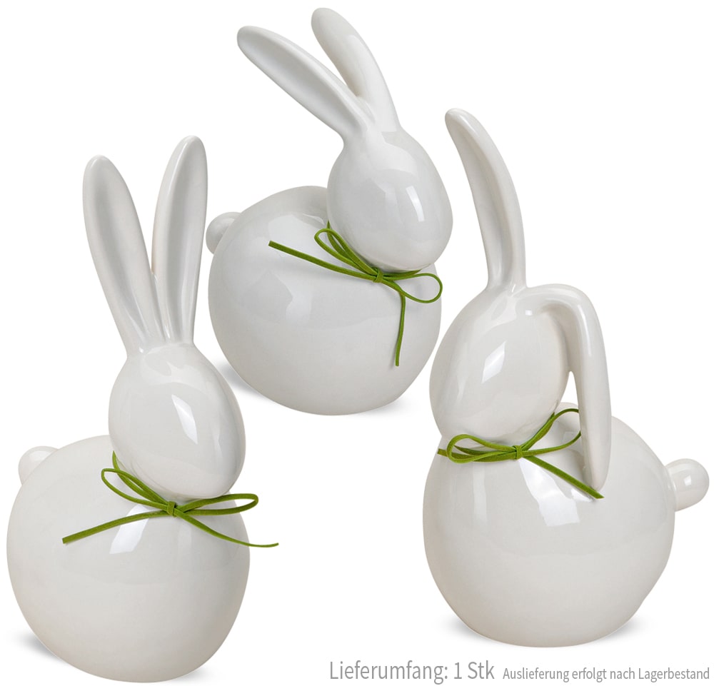 Moderne Hasen Deko-Figur cm – / 17 weiß kaufen Stk. grün Keramik 25 Osterhase 1