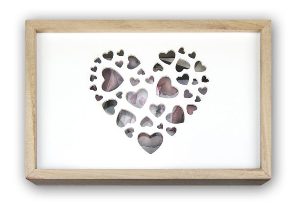 Fotobox Love für Fotos & USB Stick Holz braun weiß 1 Stk 15x20 cm Box 28,5x18,5 cm