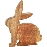 Osterhase Hase mit Schleife Dekofigur Holz Osterdeko Figur 1 Stk 8x15x2 cm  kaufen