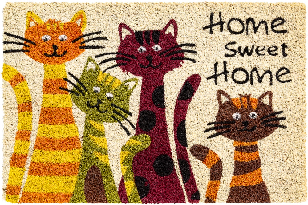 Home Home 40x60 Fußmatte 4 & Indoor kaufen cm 1 Stk sweet Kokosmatte bedruckt Katzen