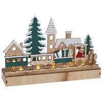 Weihnachtsleuchter Holz LED Fensterleuchter weihnachtlicher Zug 22 cm