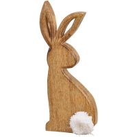 Osterhase Hase mit Schleife Dekofigur Holz Osterdeko Figur 1 Stk 8x15x2 cm  kaufen