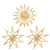 Weihnachtshänger Sterne Christbaumschmuck Strohsterne 3er Set sort Ø 10 cm