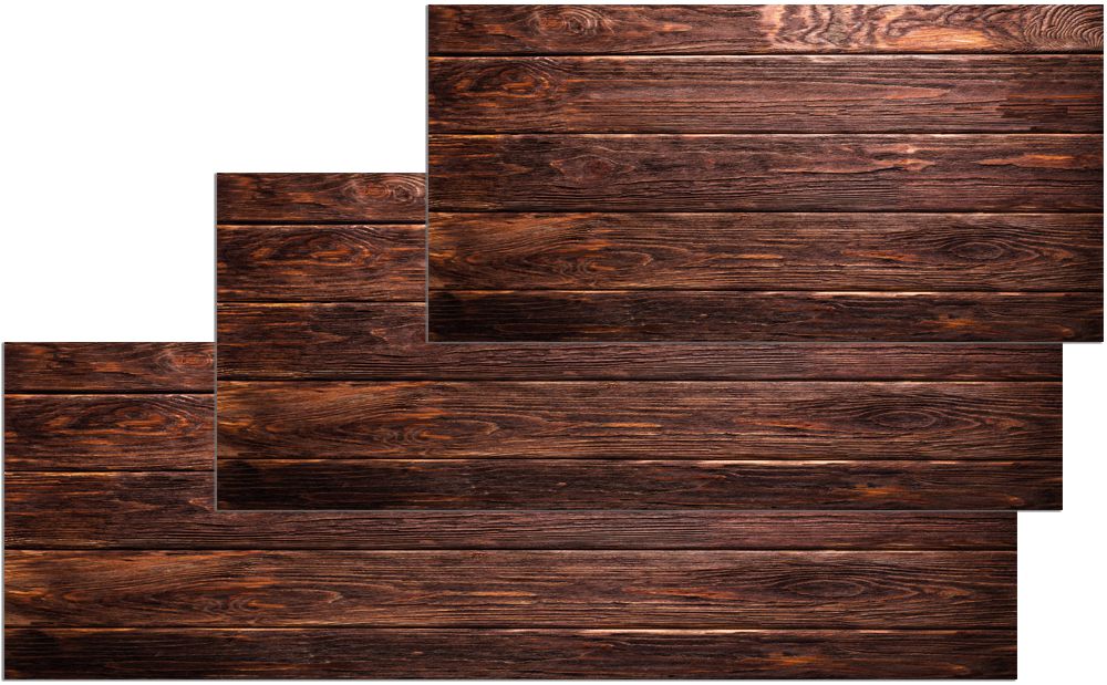 waschbar Holz kaufen - 60x120 Holzbretter Küchenläufer cm dunkles Teppich Teppichläufer