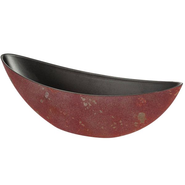 Pflanzschale oval für draußen Rost-Optik rot braun in 39 cm