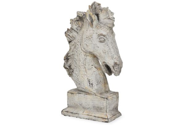 Pferdekopf Kopf Skulptur Antioptik Pferd Figur Zement grau 1 Stk 17x9x25 cm