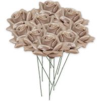 Kunstrosen Blüten aus Wachs - 10 Wachsrosen in perlmutt