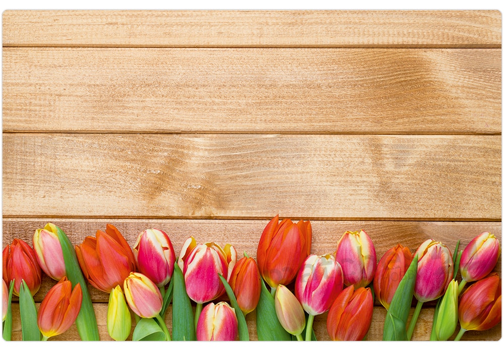 Tischset Platzset 1 MOTIV kaufen Frühling Stk. abwaschbar Holz auf Tulpen bunte