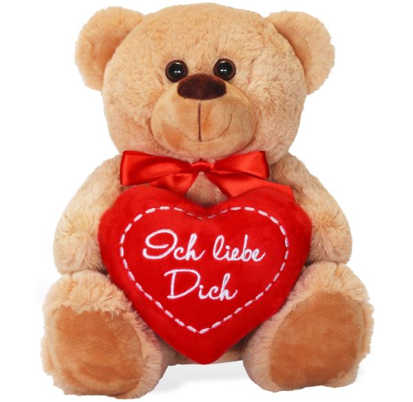 Teddybär mit Herz Ich liebe Dich braun 25 cm