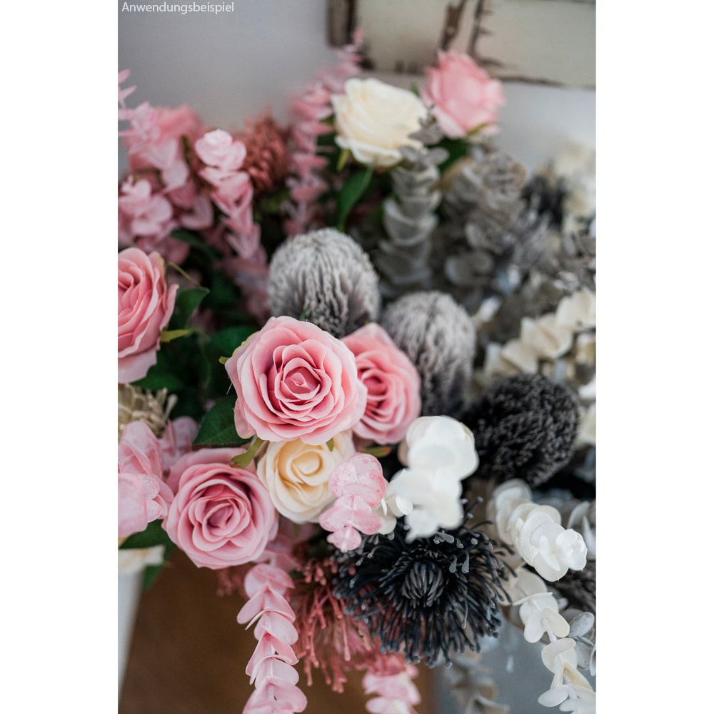 weiß 3er kaufen Rose Deko cm 65 Schöne in künstliche Kunstblume Set