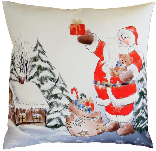 Kissenhülle Kissenbezug Weihnachtsmann Druck bunt Heimtextilien Stk cm 40x40 kaufen 1