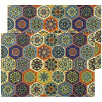 Tischsets Platzsets Textil CLOTH Fliesen Mosaik Muster bunt 2er Set 45x30 cm