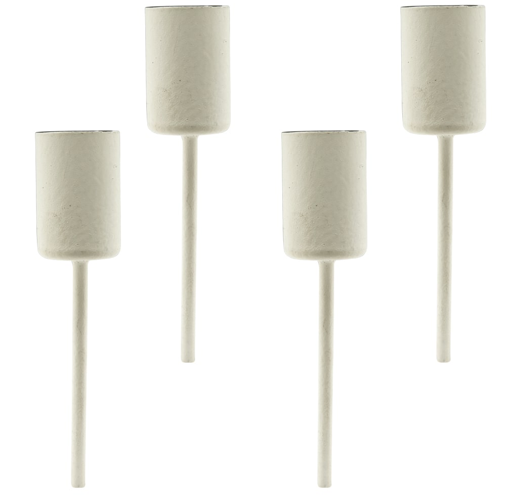 Dekorativer Kerzenhalter Stabkerzenhalter Stab Metall 1,4x10 cm 4er weiß Set kaufen Ø