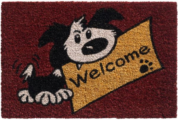 Fußmatte Kokosmatte Indoor bunt bedruckt Hund & Welcome Schild 1 Stk - 40x60 cm