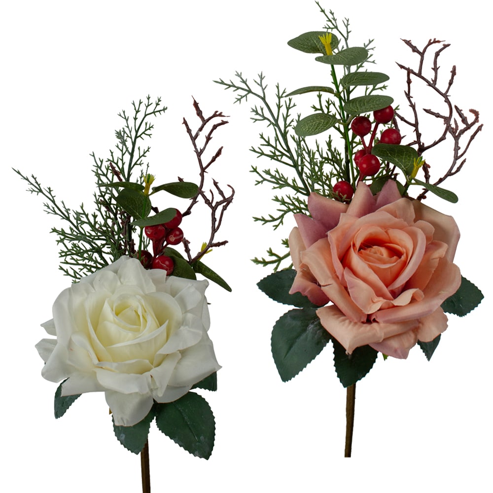 Kunstblumen Ø gebunden Rose Stk Kunststoff cm cremeweiß 10 weiß kaufen Rosenbouquet 1