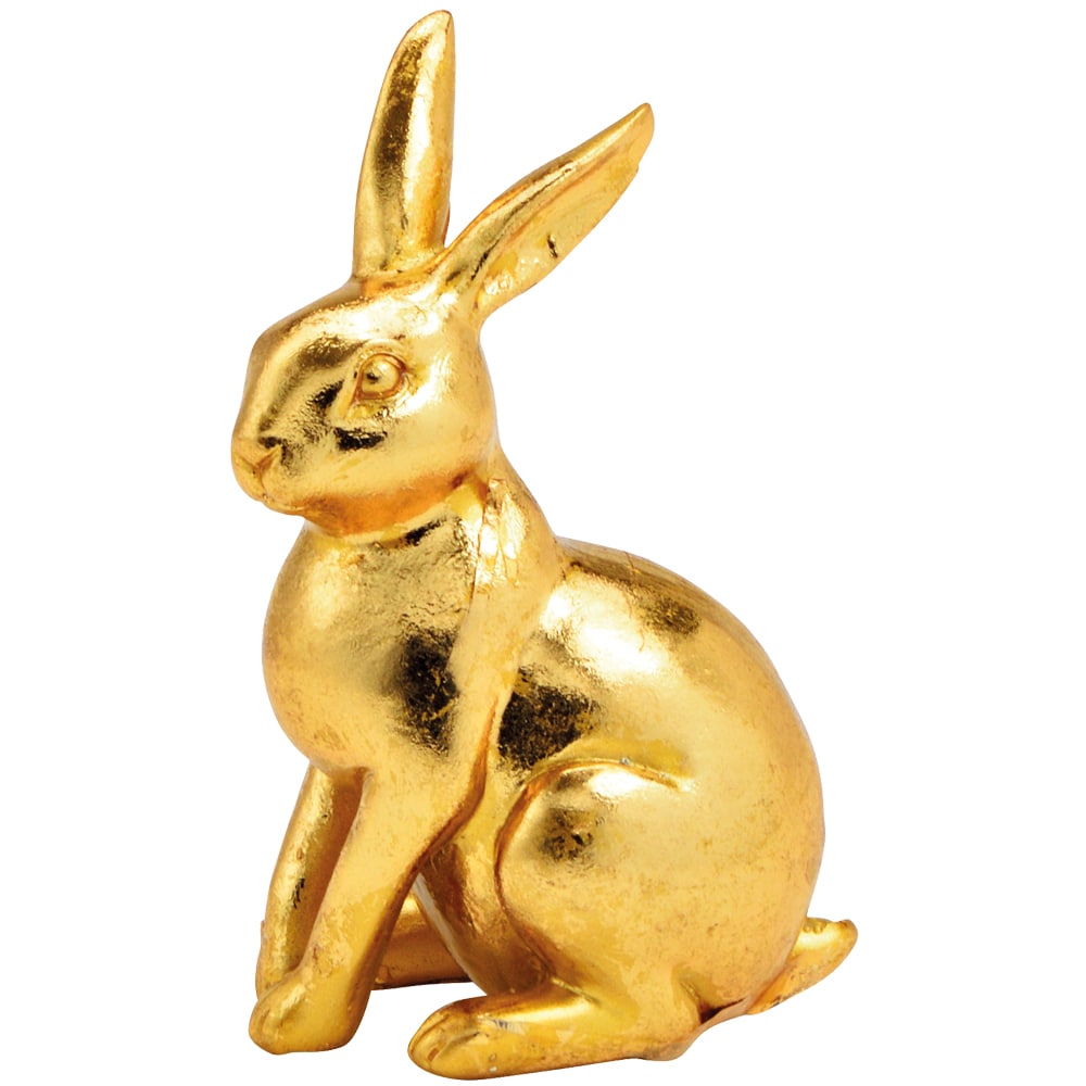 Frühling Osterhase Stk 6x9 Deko cm gold Polyresin Ostern kaufen Hase Figur 1 Osterdeko