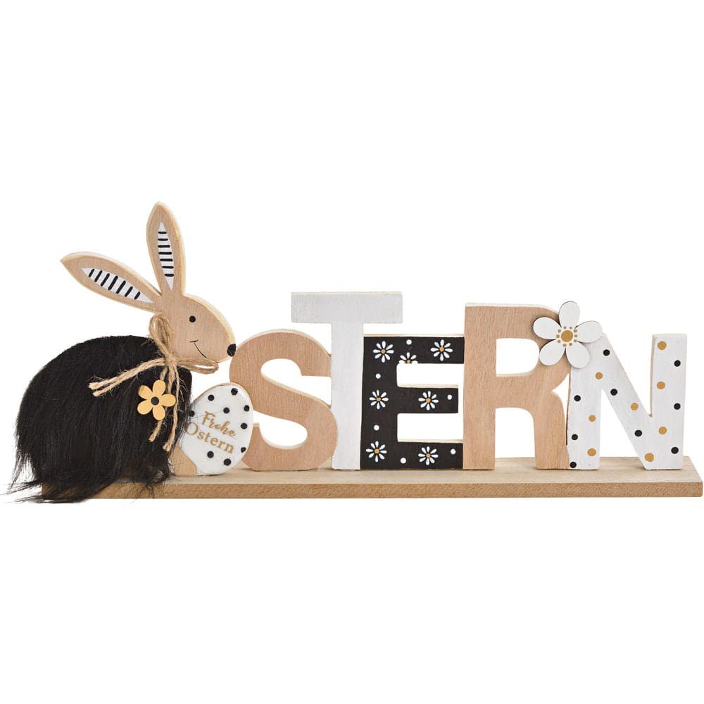 matches21 - Webshop 3D Holz Schriftzug OSTERN mit Haeschen Deko Buchstaben zum Stellen bunt 38x17 cm 120192 1 1 13