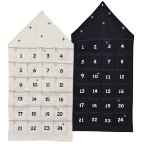 matches21 - Webshop Adventskalender Haeuser befuellbar und zum Aufhaengen Textil 1 Stk 48x96 cm 2 Farben 122526 1 23