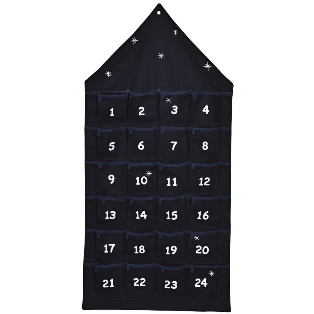 matches21 - Webshop Adventskalender Haeuser befuellbar und zum Aufhaengen Textil 1 Stk 48x96 cm 2 Farben 122526 2 1 9