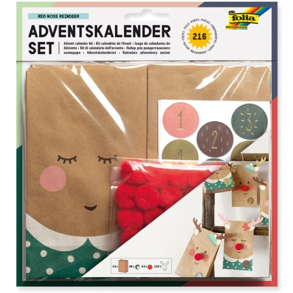 matches21 - Webshop Adventskalender Rentiere 34 Papiertueten und Zubehoer zum Selbstgestalten fuer Kinder 122723 1 2