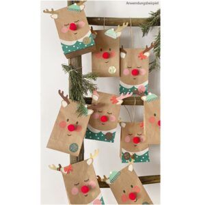 matches21 - Webshop Adventskalender Rentiere 34 Papiertueten und Zubehoer zum Selbstgestalten fuer Kinder 122723 2 1 17