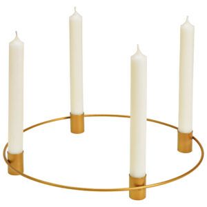 matches21 - Webshop Adventskraenze 4 Stabkerzen Weihnachtskraenze Adventsdeko gold Metall in 2 Groessen 125897 1 1 11