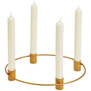 matches21 - Webshop Adventskraenze 4 Stabkerzen Weihnachtskraenze Adventsdeko gold Metall in 2 Groessen 125897 2 1 12