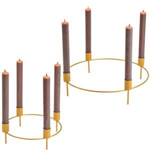 matches21 - Webshop Adventskraenze fuer 4 Stabkerzen Kranzstecker Advent gold Metall in 2 Groessen 125898 1 10