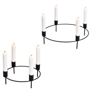 matches21 - Webshop Adventskraenze fuer 4 Stabkerzen Kranzstecker Advent schwarz Metall in 2 Groessen 125902 1 10