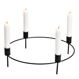 matches21 - Webshop Adventskraenze fuer 4 Stabkerzen Kranzstecker Advent schwarz Metall in 2 Groessen 125902 1 1 12