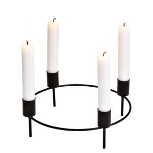 matches21 - Webshop Adventskraenze fuer 4 Stabkerzen Kranzstecker Advent schwarz Metall in 2 Groessen 125902 2 1 11