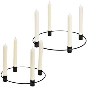 matches21 - Webshop Adventskraenze fuer 4 Stabkerzen Weihnachtskraenze Kerzen schwarz Metall 2 Groessen 125901 3 1 14