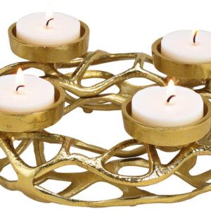 matches21 - Webshop Adventskranz Metall Gerippe und 4 Kerzenhalter Tischdeko gold Alu 1 Stk 25x11 cm 122551 1 19