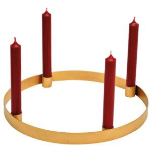 matches21 - Webshop Adventskranz fuer 4 Stabkerzen Weihnachtskranz Adventsdeko gold Metall 30x3 cm 125896 1 22