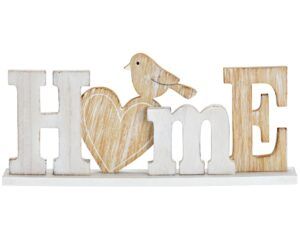 matches21 - Webshop Aufsteller HOME Schriftzug Herz Vogel Dekoaufsteller weiss braun Holz 30x13x4 cm 125931 1 3