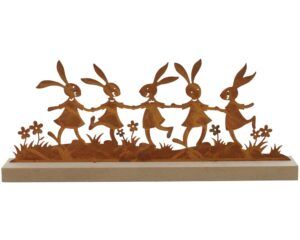 matches21 - Webshop Aufsteller Osterhasen Hasen tanzend Ostern Metall Holz Rostoptik 1 Stk 30 cm 123702 1 7