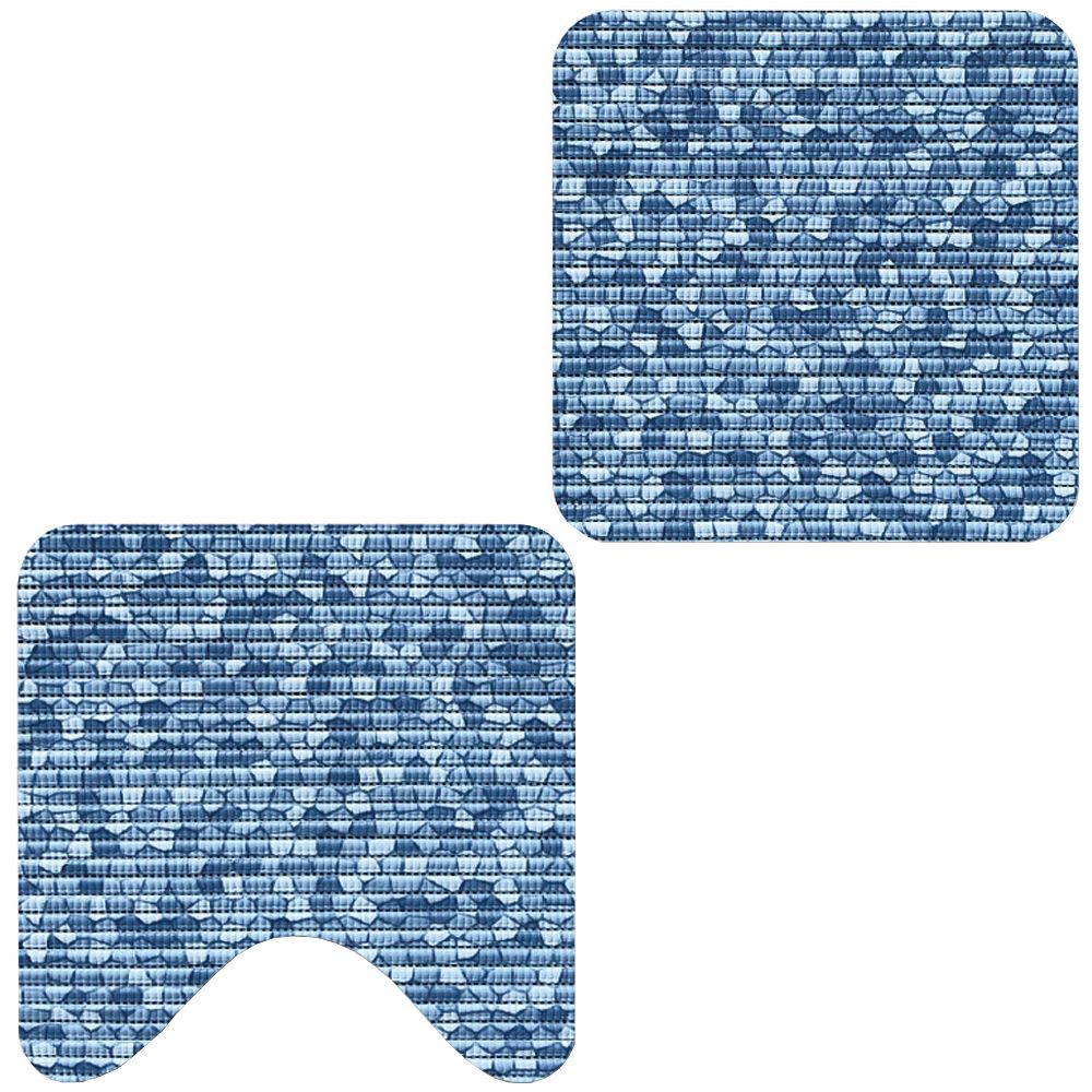 matches21 - Webshop Bad Sets NOVA TEX Weichschaum Mosaik mit ohne Ausschnitt blau 2er 2 Formate 124689 5 1 7