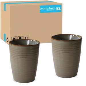 matches21 - Webshop Becher Trinkbecher ohne Henkel Keramik Steingut braun 36 Stk 8 cm 121348 1 4