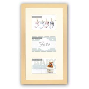 matches21 - Webshop Bilderrahmen Collage Baby Kind Rahmen MDF Holz apricot beige dezent fuer 3 Fotos 119379 1 22