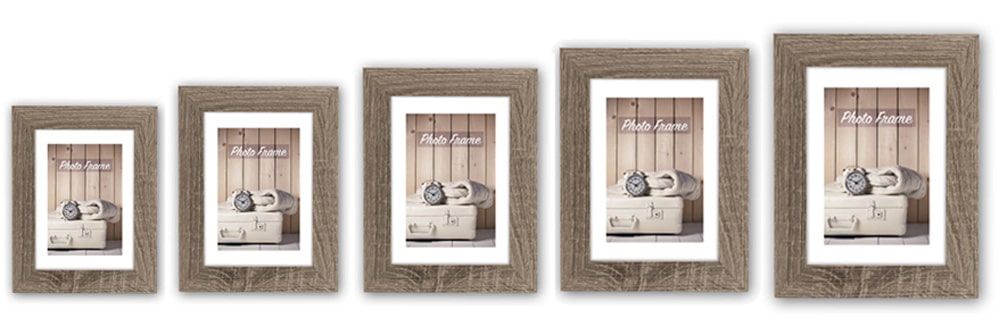 matches21 - Webshop Bilderrahmen Fotorahmen Holz braun Blockprofil leichte Rillenstruktur 5 Formate 119245 1 1