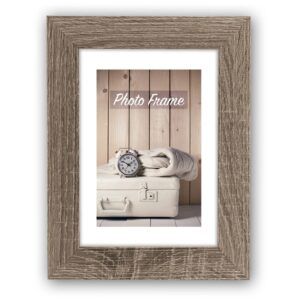 matches21 - Webshop Bilderrahmen Fotorahmen Holz braun Blockprofil leichte Rillenstruktur 5 Formate 119245 1 1 10