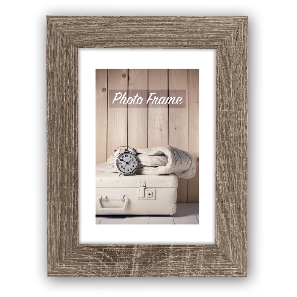 matches21 - Webshop Bilderrahmen Fotorahmen Holz braun Blockprofil leichte Rillenstruktur 5 Formate 119245 1 1 2