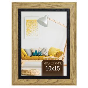 matches21 - Webshop Bilderrahmen Fotorahmen Holz braun schwarz gemasert rustikal Hoch Quer 4 Formate 125005 1 1 13