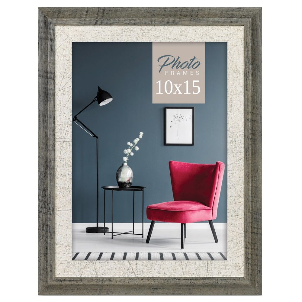 matches21 - Webshop Bilderrahmen Fotorahmen Holz grau weiss gemasert rustikal Hoch Quer 5 Formate 125010 1 1 2
