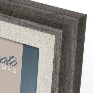 matches21 - Webshop Bilderrahmen Fotorahmen Holz grau weiss gemasert rustikal Hoch Quer 5 Formate 125010 7 1 18