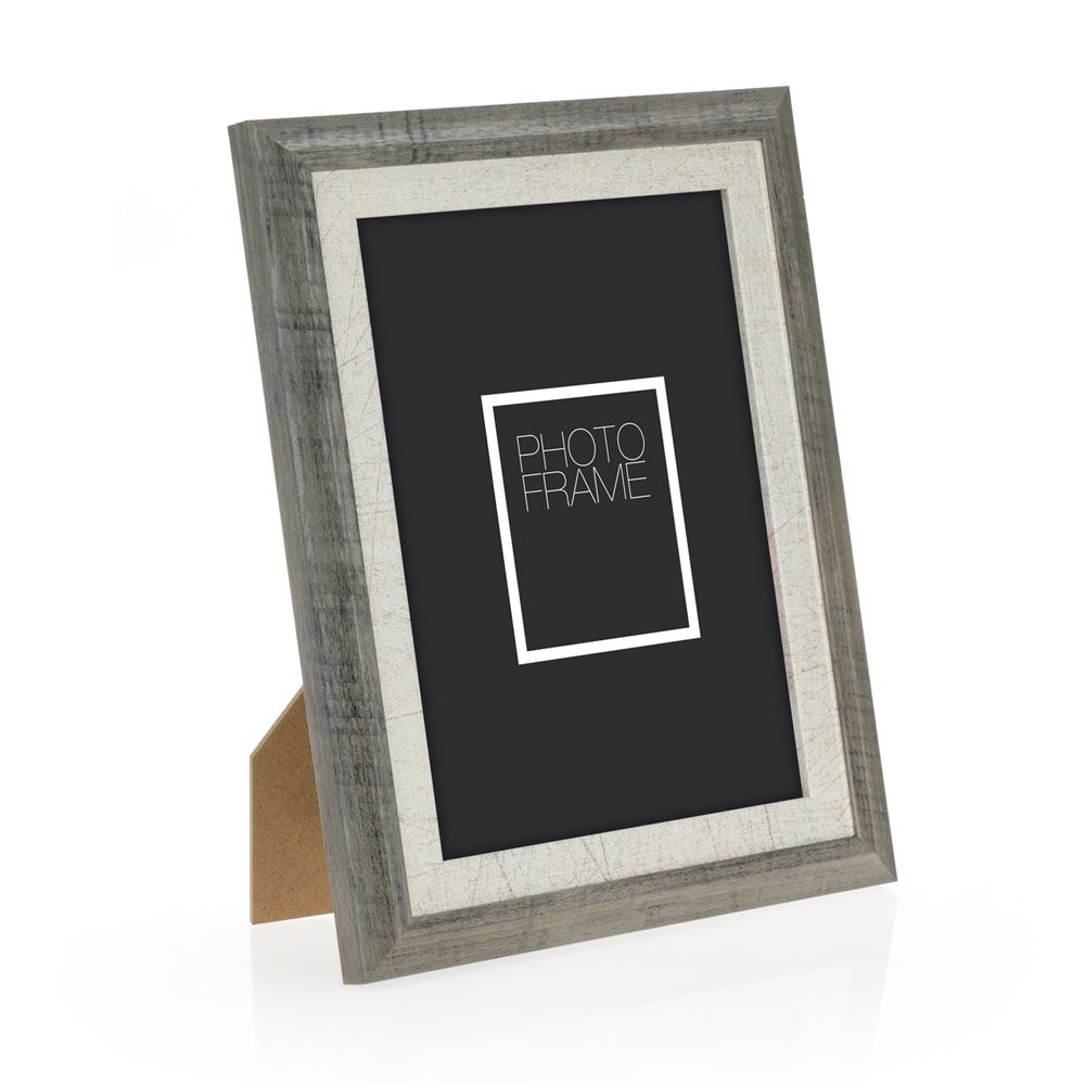 matches21 - Webshop Bilderrahmen Fotorahmen Holz grau weiss gemasert rustikal Hoch Quer 5 Formate 125010 8 1 9