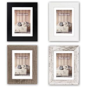 matches21 Bilderrahmen Fotorahmen Holz weiss Vintage Look leichte Rillenstruktur 5 Formate 119246 7 1 18