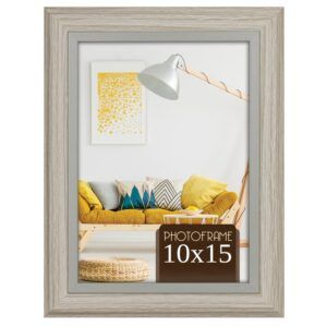 matches21 - Webshop Bilderrahmen Fotorahmen Holz weiss grau gemasert rustikal Hoch Quer 4 Formate 125006 1 1 7